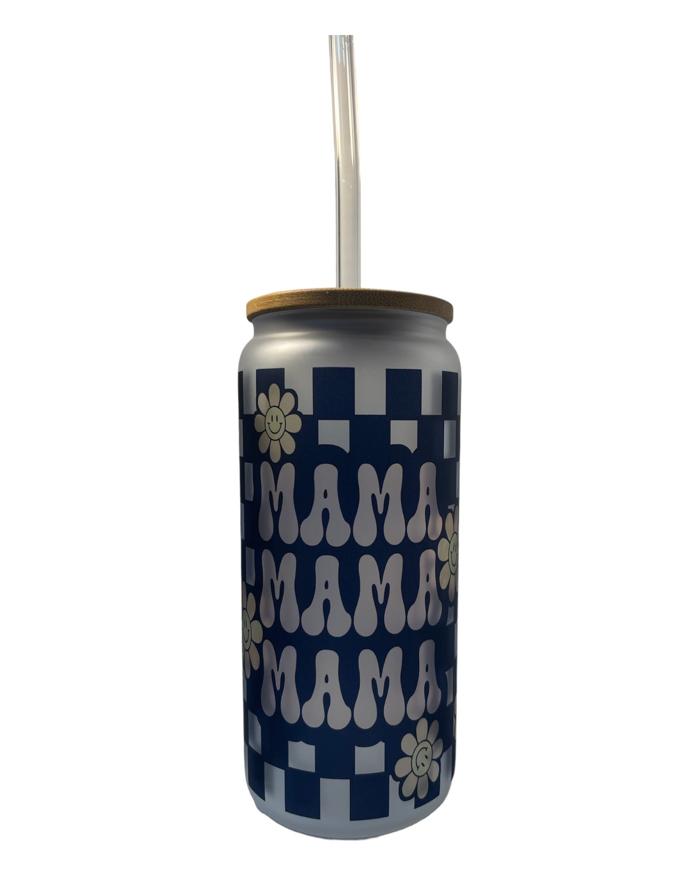 MAMA Chess design - 20oz Frosted Can Glass