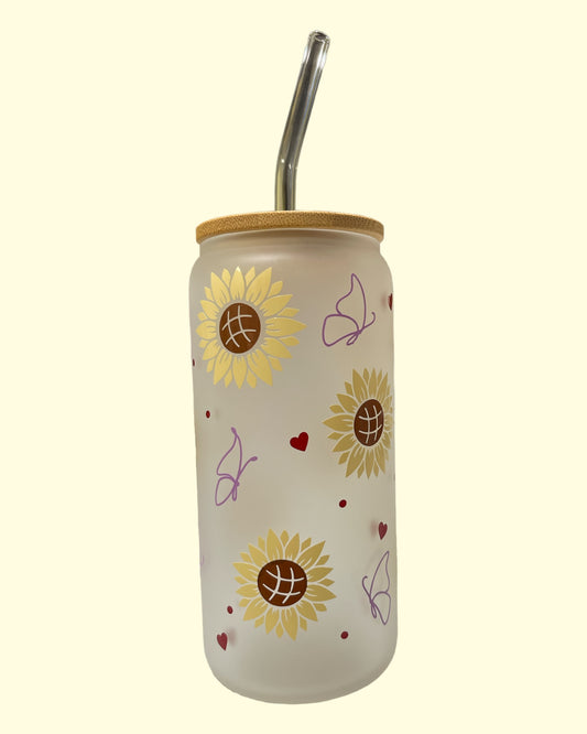 Sunflower - 20oz Frosted Glass Can