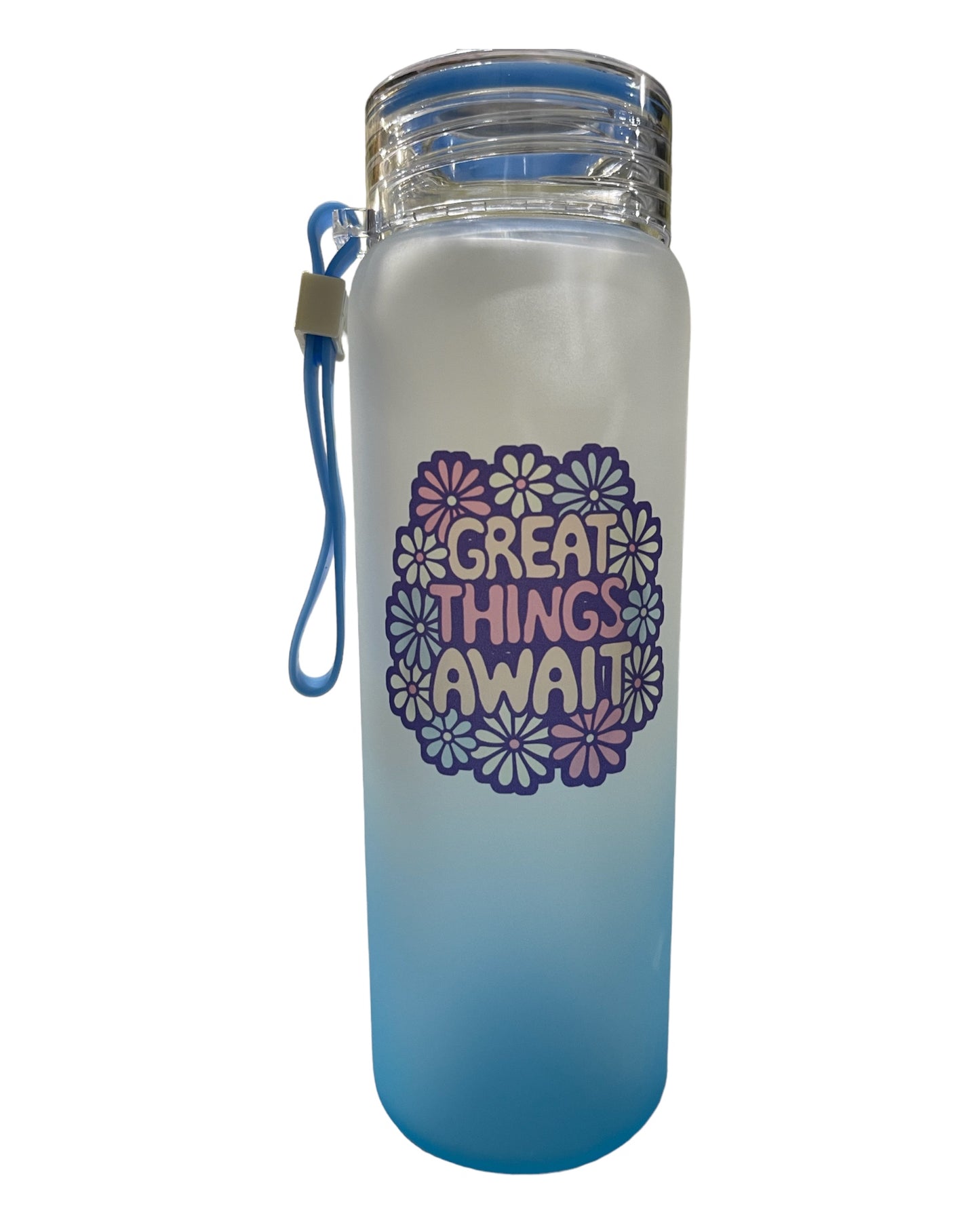 Great Things Await - 17oz Frosted Gradient Glass