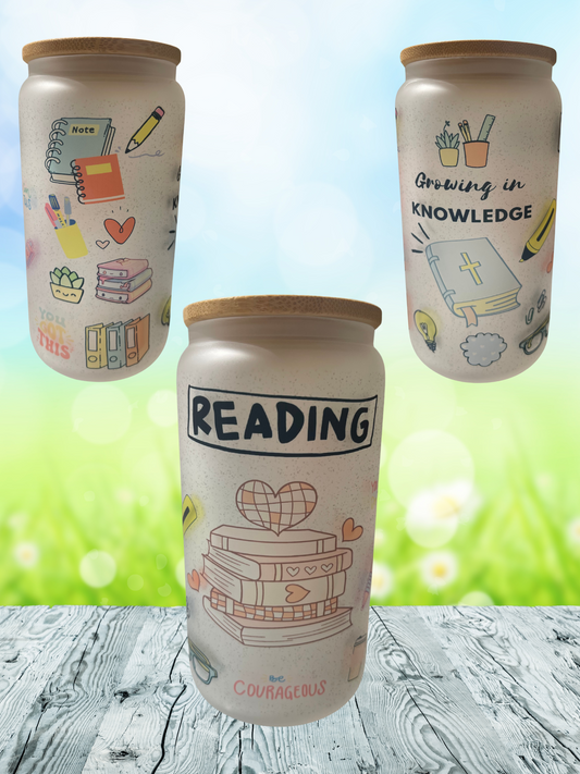 Reading - 16 oz Frosted Can Glass